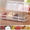 Clear Seasoning Box,V-Resourcing 4 Pieces Clear Seasoning Storage Container for