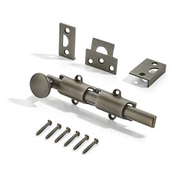 khtumeware 10 inches 1-Pack, Antique Brass Solid Brass Dutch Door Surface Slide Latches & Slide Surface Bolts, Decorative Surface Slide Bolts for Windows and Doors