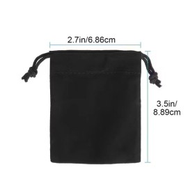 10pcs Velvet Drawstring Jewelry Pouches Gift Bags 2.7x3.5" Black Soft Storage