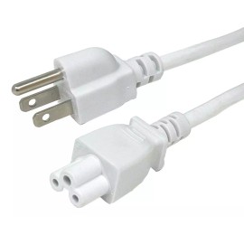 SF Cable 1ft 18 AWG 3-Slot Laptop Power Cord IEC320 C5 to NEMA 5-15P- White