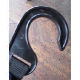 NAHANCO GHB100 Heavy Duty Hook with Nylon Strap for Clothes Hanger Management in Backroom/Stockroom, 7”- Black, 100/CTN.