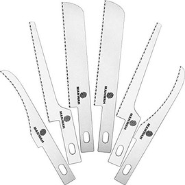 Narrow Saw Blade Replacement Saw Knife Blades with Plastic Storage Box for Hobby Hand Cutting Tree Limbs and Branches (6)