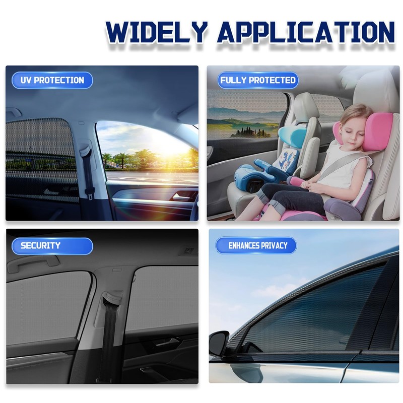 Car Window Screens for Side Windows, OUTTDID 4 Pack Side
