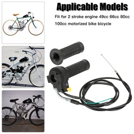 YOXUFA Throttle Cable Twist Throttle Handle Grip Assembly for 2 Stroke Engine 80cc 100cc 49cc 50cc Gas Motor Motorized Bicycle Bike Parts with 7/8" 22mm Handlebar