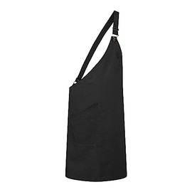 Karlowsky Asymmetric Bib Apron Classic with Pocket 70 x 90 cm Unisex 65% Polyester 35% Cotton Black