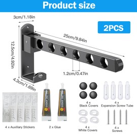 Pack of 2 Foldable Clothes Hooks, Aluminium Clothes Rail, Wall Mounted, 90° Rotating Clothes Hooks, Wall, Wall Clothes Rack with Mounting Screw, Wall Hooks, Folding Hooks for Balcony, Bathroom,
