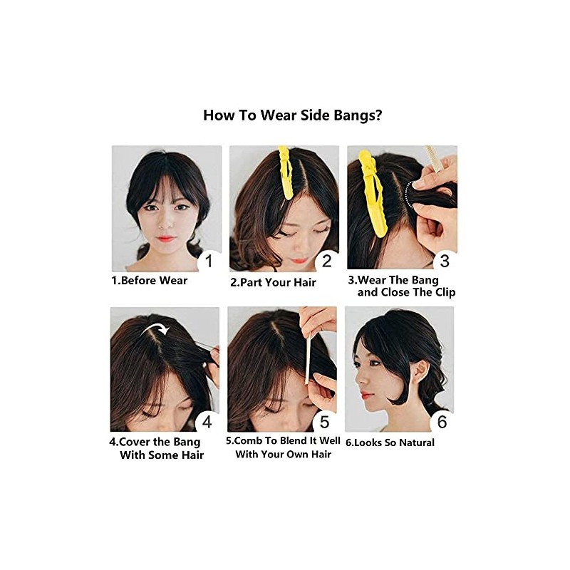 Air Side Bangs Clip in Human Hair Bangs Straight Clip