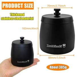 YankMooM Ashtrays with Lid,Black Stainless Steel Ash Trays Windproof Metal Ashtray for Indoor or Outdoor Use Garden Office Household