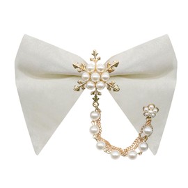 LHXzizizi Pearl Oversized Bow Ties for Men, Adjustable Pre Tied Bowties Men Tuxedo Mens Bow Tie for Wedding Party School Prom (Beige)