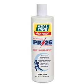 PR-26 by Real Time 12 fl oz Recovery Topical Lotion for Athletes - 26 Natural Ingredients Including Arnica, Magnesium Oil, Turmeric - Pre & Post Workout Muscle + Joint Rub for Your Athletic Lifestyle