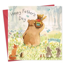 Twizler Father's Day Card Dad Bear - Father Day Card from Daughter or Son