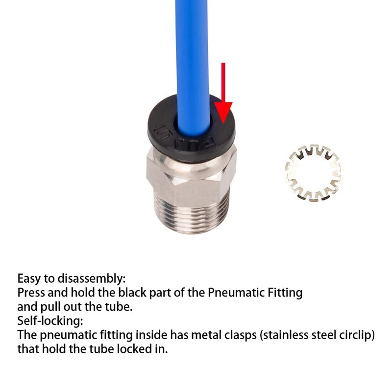 Aokin 10 Pcs PC4-M10 Pneumatic Fitting for Creality Ender 3/3
