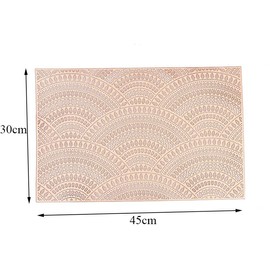 Hosoncovy Decorative Placemats Set of 4,Bohemia Placemats Dining Table Place Mats Heat Resistant Non-slip Dining Placemats Reusable Table Mats for Home Kitchen (Gold)
