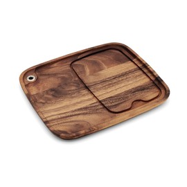 Ironwood Gourmet Fort Worth Steak Plate, 13 x 11 x 0.75 -inches, Acacia Wood