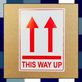 Adpac Parcel Labels This Way Up 108x79mm on Roll Diameter 210mm Ref SG108TH [500 Labels]