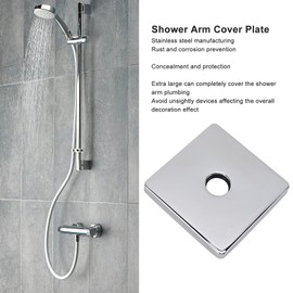 Square Shower Arm Cover Plate, Extra Large Stylish Uiniversal 3.5 Inch Stainless Steel Shower Arm Escutcheon Plate for Bathroom (Plated)