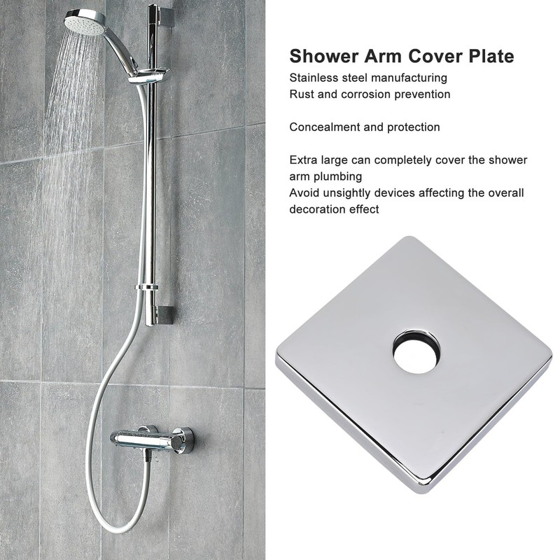 Square Shower Arm Cover Plate, Extra Large Stylish Uiniversal 3.5