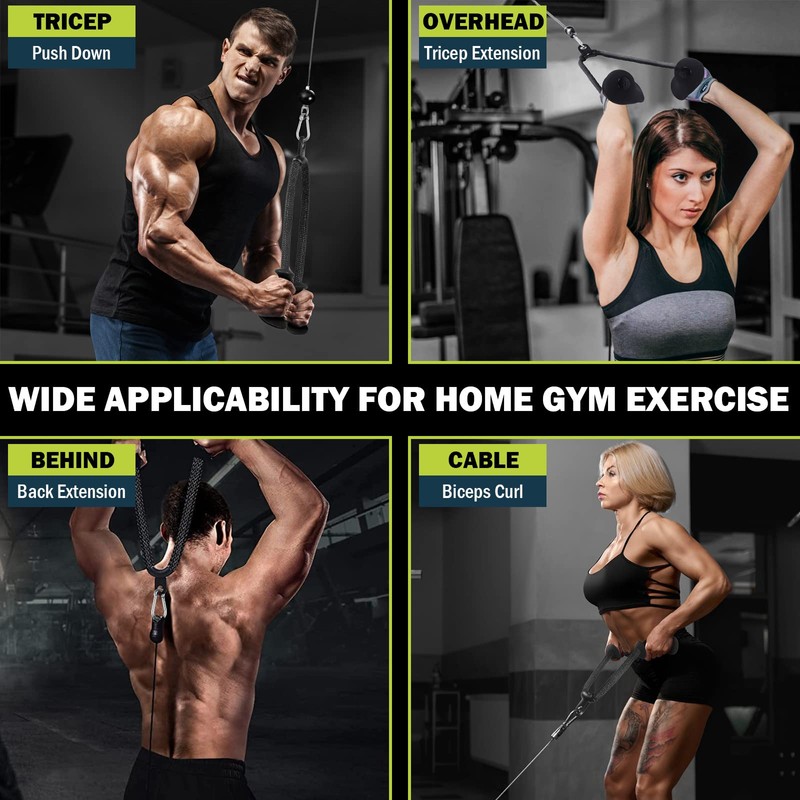 DASKING Ergonomic Triceps Pull Down Rope with Non-Slip Natural Rubber