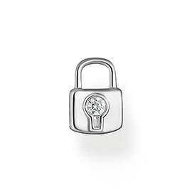 THOMAS SABO Women's Earring Pendant Lock 925 Sterling Silver with Zirconia EP016-051-14, Silver, Cubic Zirconia