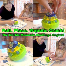 The Original WobbleBall Marble Balancing Game – Colorful Marbles Stored Inside for Easy Cleanup, Family Fun Party Game, 1–4 Players – 3-Tier with Die & Marble Tray