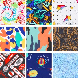 COMSUN 9 Pack Dog Bandanas, Polyester Dog Bandana Bulk for Boy Girl, Pet Scarf Washable, Stripe Pattern