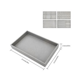 LucyStudio Jewellery Trays for Drawers Set of 4 Velvet Jewellery Trays Jewellery Tray Organiser Set Velvet Stacking Jewellery Drawers Organiser for Jewellery Earrings Necklaces Bracelets Rings