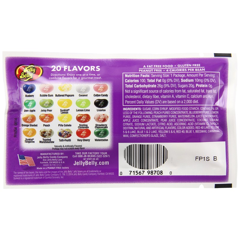 Jelly Belly "Thank You" Jelly Beans, Assorted Flavors, 1-oz, 30