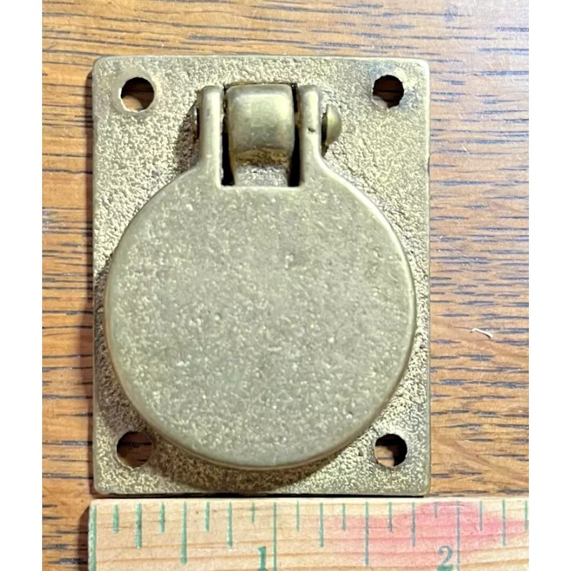 Safe Hardware Vintage NOS Polished New Brass Flush Ring Pull