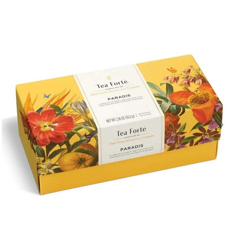 TEA FORTE, "Paradis" Tea Tasting Assortment Presentation Box of 20