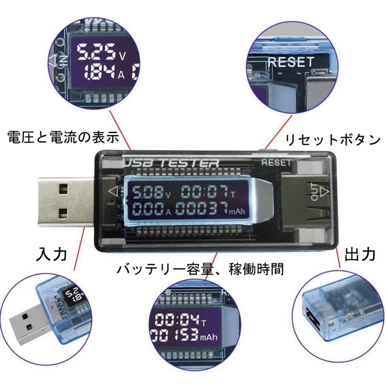 homefunny USB Current Voltage Tester, Checkers, 4 – V/0 – A Fast Charge QC2.0 0 X