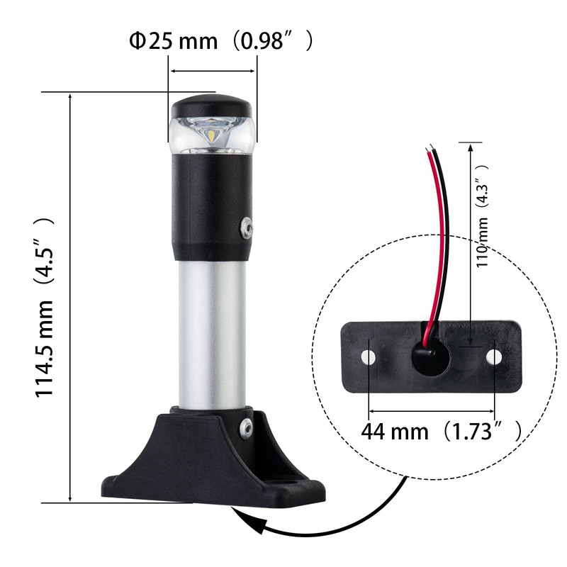 LED Boat Navigation Light, 360 Degree All Round Marine Anchor