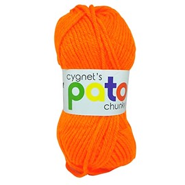 Cygnet Pato Chunky 100% Acrylic Yarn for Crochet Knitting Weaving Garments Superbly Soft Yarn 1 Ball - 135m / 100g (147 yds) - Orange 879