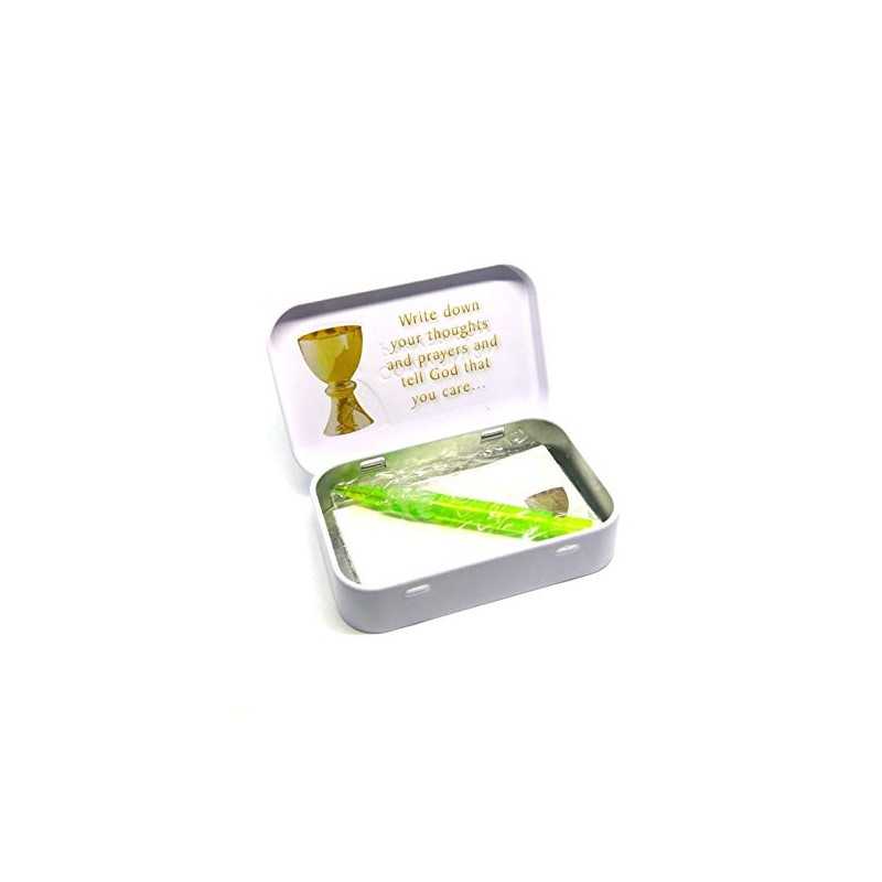 Just Divine Gifts Tin Prayer Box with Memo Pad and