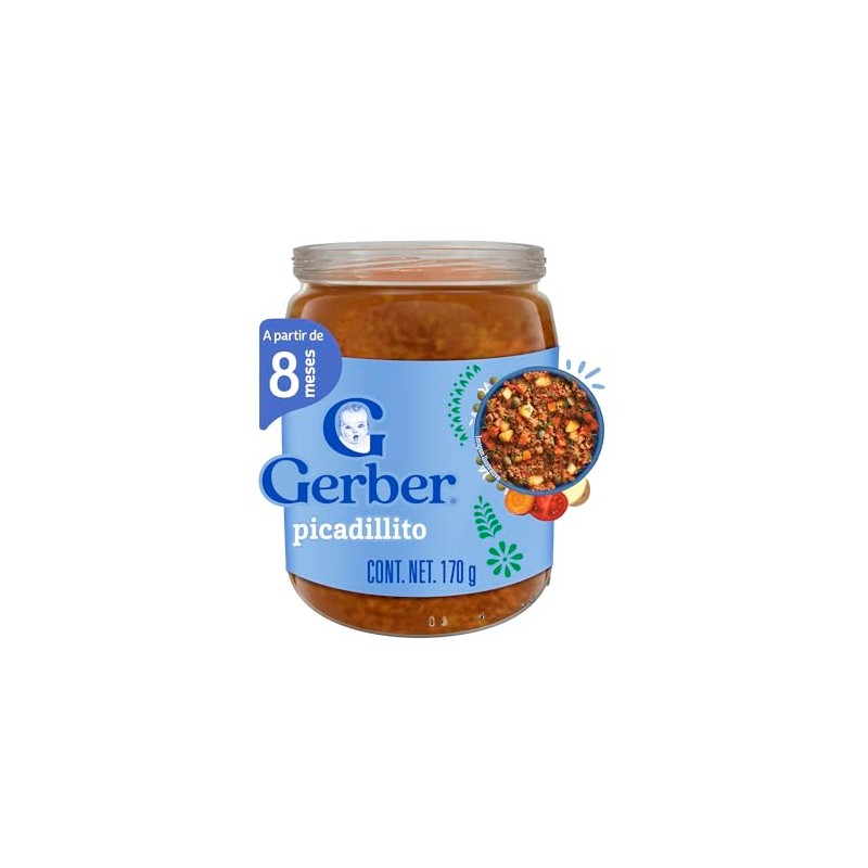 Gerber Papillas Etapa 3 Picadillo, Paquete de 12 Frascos de