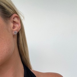 Silverly 925 Sterling Silver Open Flower Stud Earrings for Women - Dainty Summer Floral Studs - Small Minimalist Hypoallergenic Earrings - Nature-Inspired Gift for Daughter