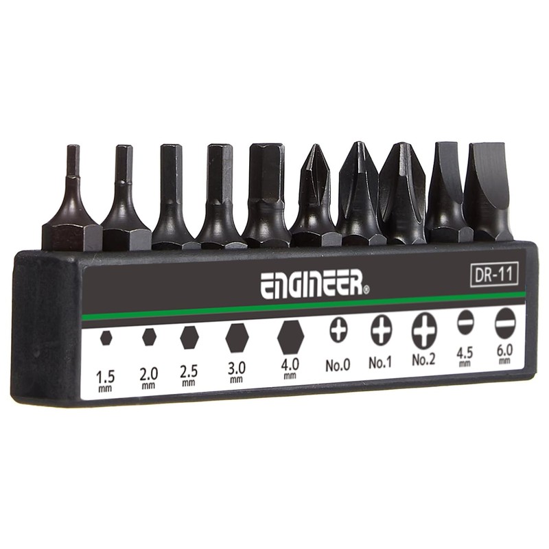 ENGINEER Engineer Offset Ratchet Set, 10 Bits Set, Black, Tip