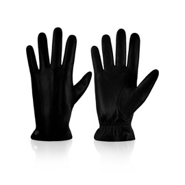 ROSYLINE Winter Gloves for Men Mens Leather Gloves Warm Winter Driving Gloves GlossyBlack M