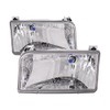 HEADLIGHTSDEPOT Chrome Housing Halogen Left and Right Headlights Pair Compatible