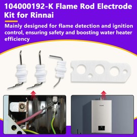 104000192-K Flame Rod Electrode Kit for Rinnai Tankless Water Heaters R75 and R94, 104000012 Flame Rod Electrode Kit Water Heater Compatible with Rinnai VB2528FFUD VB2528WD KA2530FFUD, 3 Pcs