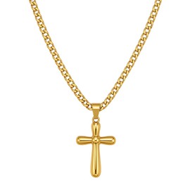 LiteVibe 14K Gold Cross Necklace for Women Gold Necklace for Women Crucifix Chain Necklace Dainty Gold Chain
