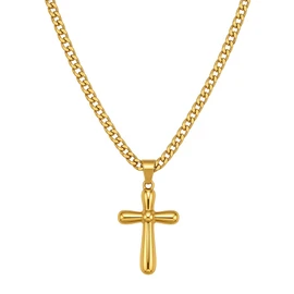 LiteVibe 14K Gold Cross Necklace for Women Gold Necklace for Women Crucifix Chain Necklace Dainty Gold Chain