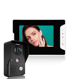 Wired Video Intercom Doorbell System 7 Inches LCD Monitor Video Door Phone Kits Support Monitoring, Unlock, Dual-Way Door Intercom Indoor Outdoor for Villa Home (1 Camera 2 Monitor)