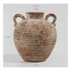 Ceramic Flower Vase with Vintage Handles，Farmhouse Rustic, 6-inch vase