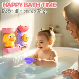 Toddler Bath Toys for 1 2 Year Old: Cute Duck Pink Toys for 1-3 Year Old Girls Gifts - Kids Bath Toy for Girl Age 2-4 - Baby Bath Toys for 18+ Months