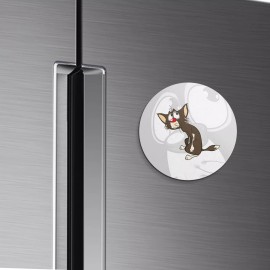 Unbranded Funny Sad Cat Animal | 4'' X 4'' Round Decorative Magnet
