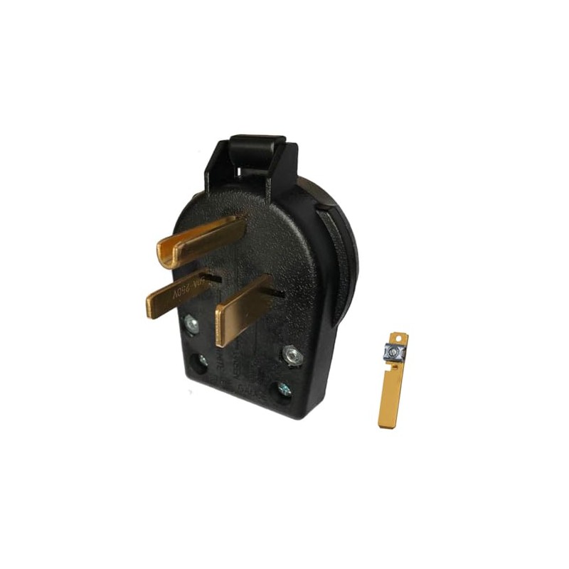 Heavy-Duty Universal Power Plug 50 Amp, 250 Volt, Straight Blade