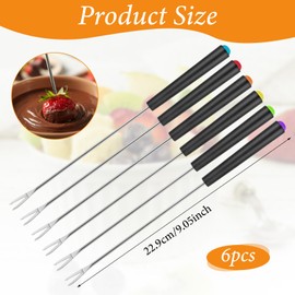 6 Stück Hot Pot Gabel，Mabor Hot Pot Gabeln aus Edelstahl für Fleisch Gabel Fondue Forks für Käse Gebackenen Kuchen Schokolade Obst Geröstetes Marshmallow Dessert 9,1 Zoll