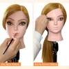Hairdressing Head Makeup Head with Doll Head Stand, 80% Real