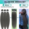 Gray Braiding Hair Pre stretched Hypoallergenic Braiding Hair Extensions