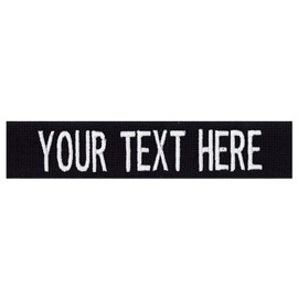 Custom Uniform Name Tapes Solid Colors. Black Webbing, 3.5 Inch Sew on
